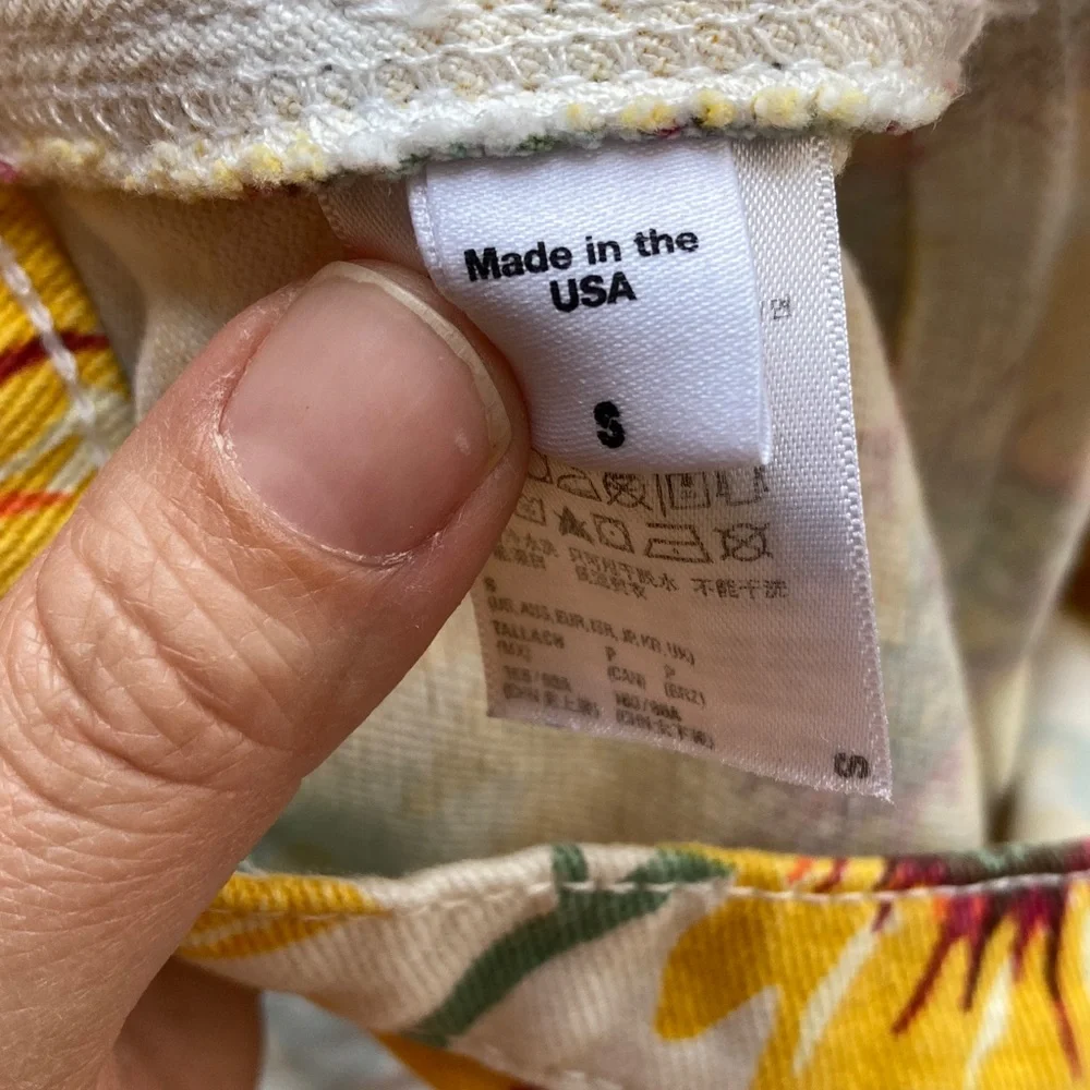 American Apparel Sunflower Print Jean Style Mini Skirt Size Small - Picture 4 of 9